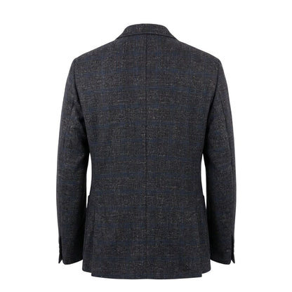 Blue Viscose Men Jacket
