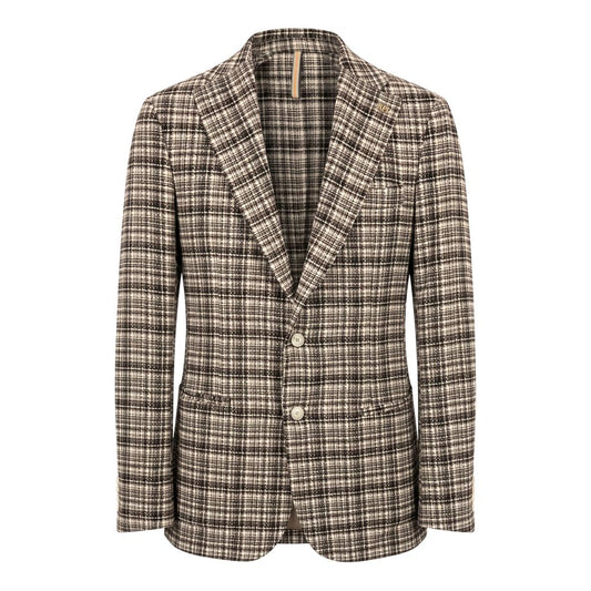 Brown Cotton Men Jacket