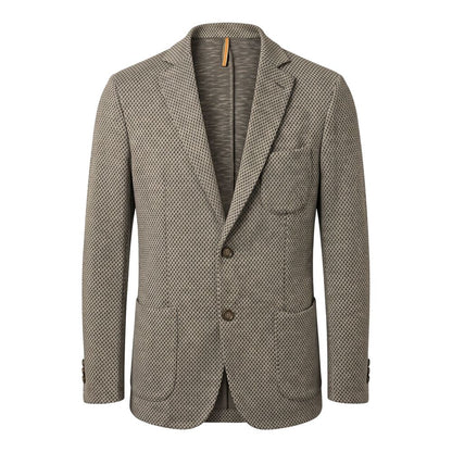 Beige Cotton Men Jacket