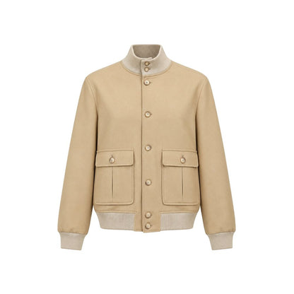 Beige Virgin Wool Bomber