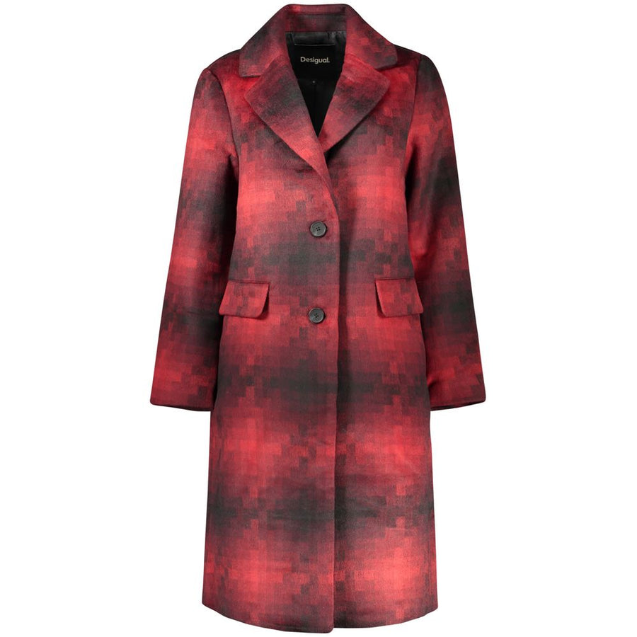 Red Polyester Womens Jacket