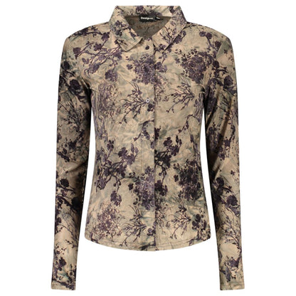 Brown Polyester Women's Shirt