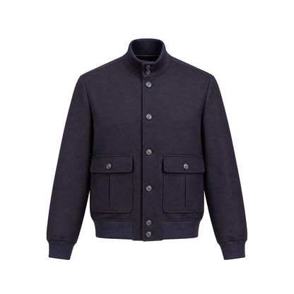 Blue Virgin Wool Bomber