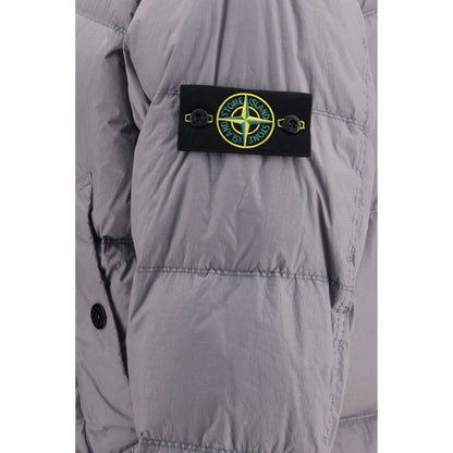 Gray Polyamide Full-Length Jacket