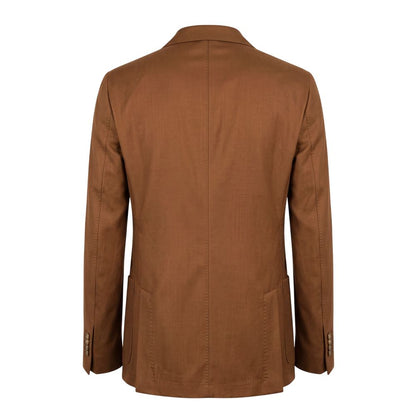 Brown Viscose Men Jacket