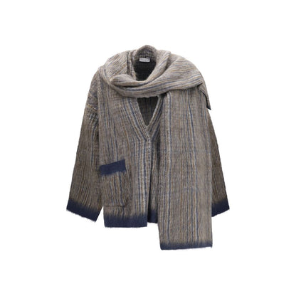 Gray Mohair Full-Length Jacket