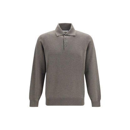 Brown Cashmere Polo Shirt