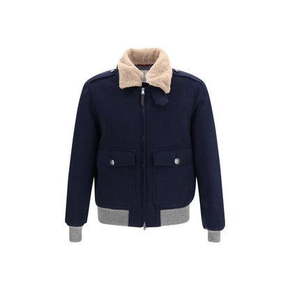 Blue Cashmere Full-Length Jacket