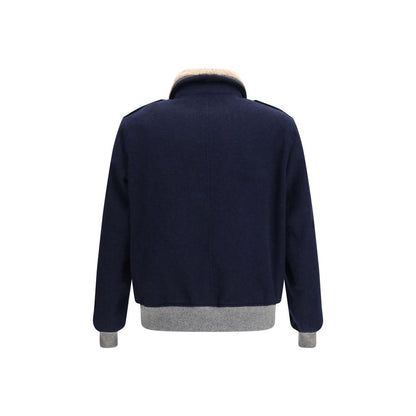 Blue Cashmere Full-Length Jacket