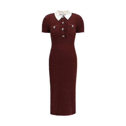 Bordeaux Polyester Casual Dress