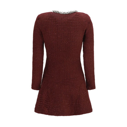 Bordeaux Polyester Casual Dress