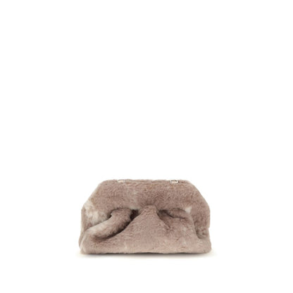 Beige Faux Fur Clutch Bag