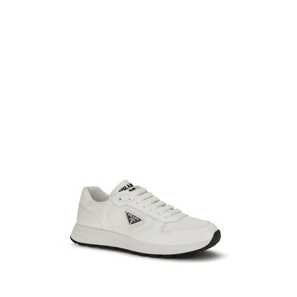White Recycled Polyamide Athletic Sneakers