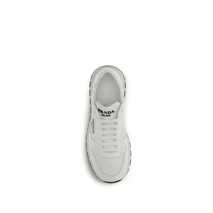 White Recycled Polyamide Athletic Sneakers