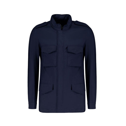 Navy Blue Cotton Shell Jacket