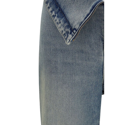Blue Cotton Flared Jeans