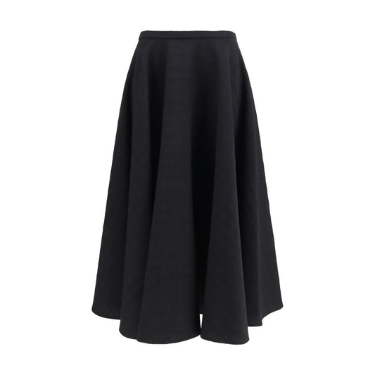 Black Wool Oves Aries Midi Skirt