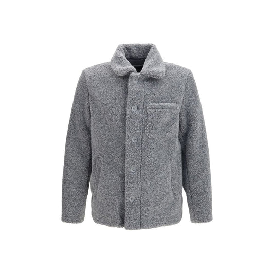 Gray Polyester Full-Length Jacket