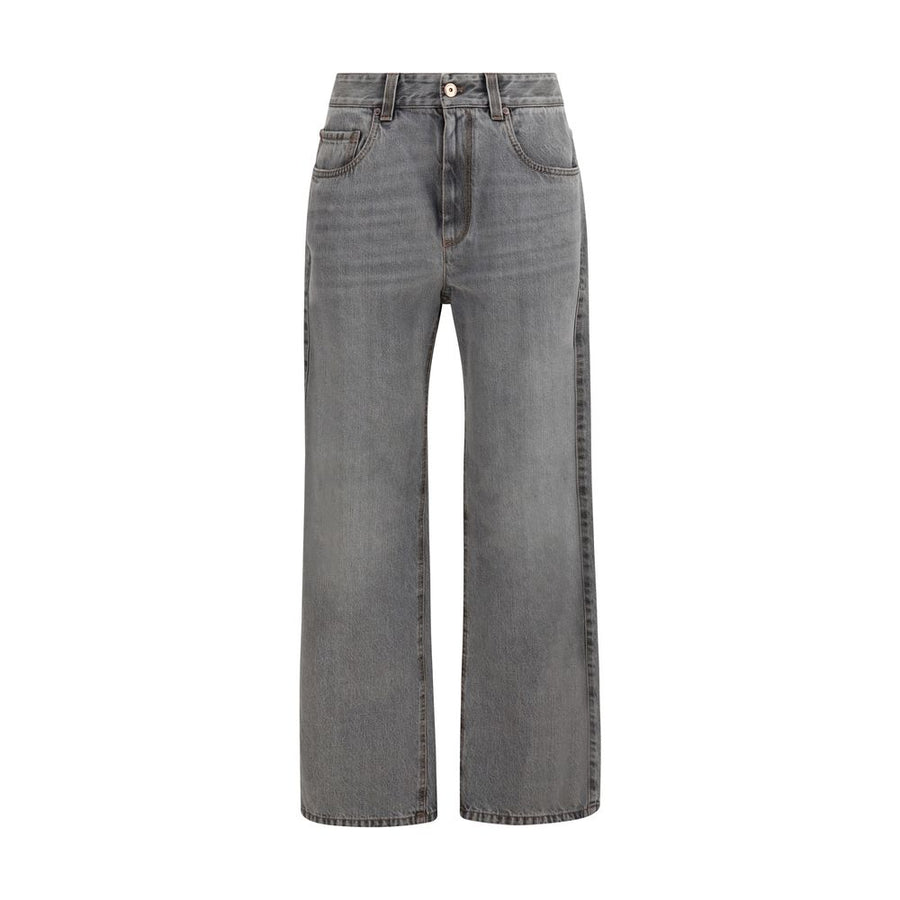 Gray Cotton Jeans Denim