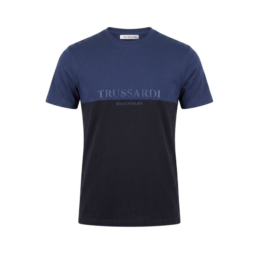 Blue Cotton Men T-Shirt