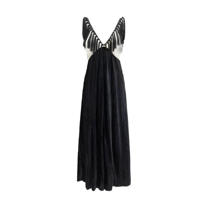 Black Viscose Casual Dress