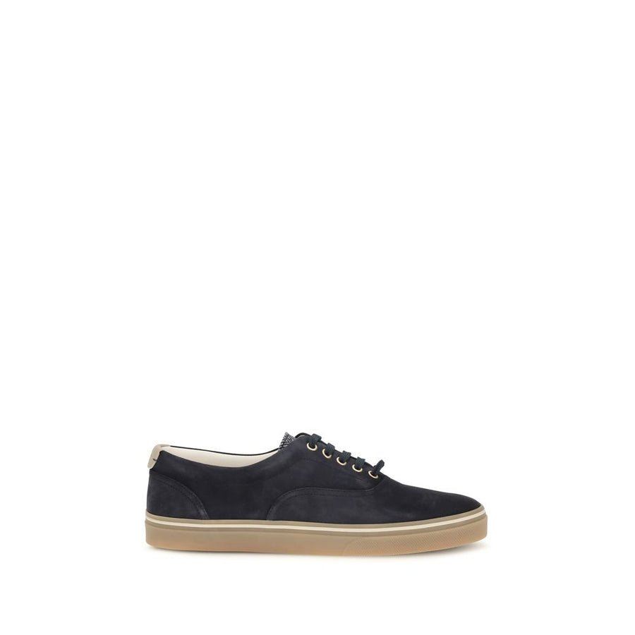 Blue Suede Leather Low Top Sneakers