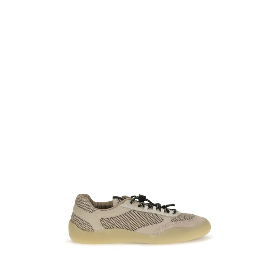 Beige Calf Leather Bos Taurus Athletic Sneakers