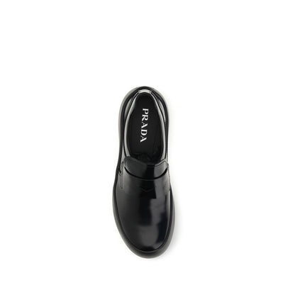 Black Calf Leather Bos Taurus Slip-On Loafers
