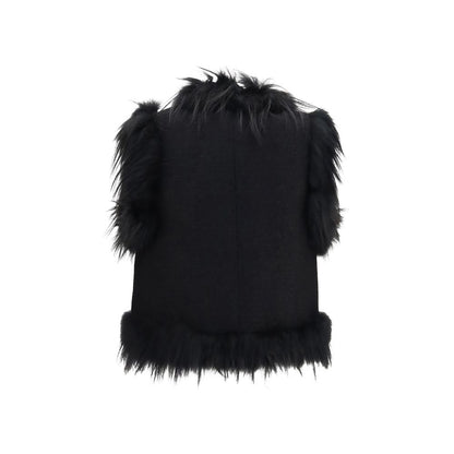 Black Wool Oves Aries Sleeveless Jacket