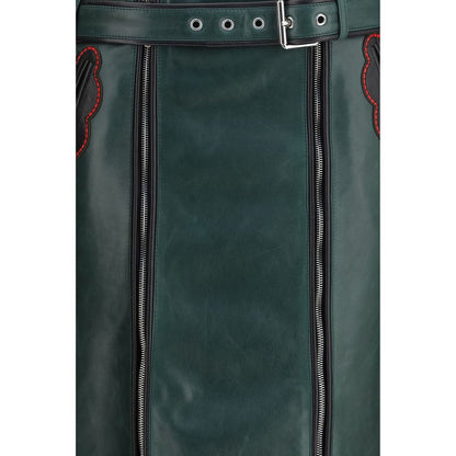 Bicolor Calf Leather Bos Taurus Long Skirt