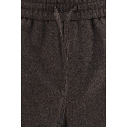 Brown Wool Oves Aries Casual Pants