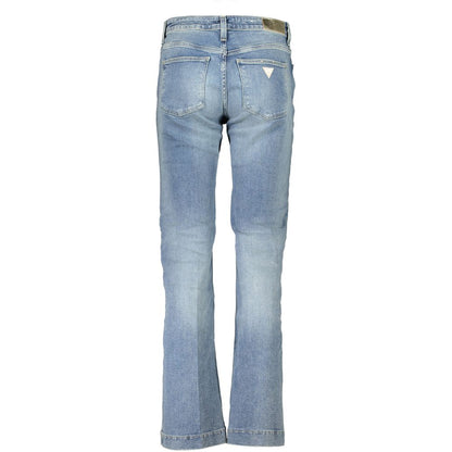 Blue Cotton Flared Jeans