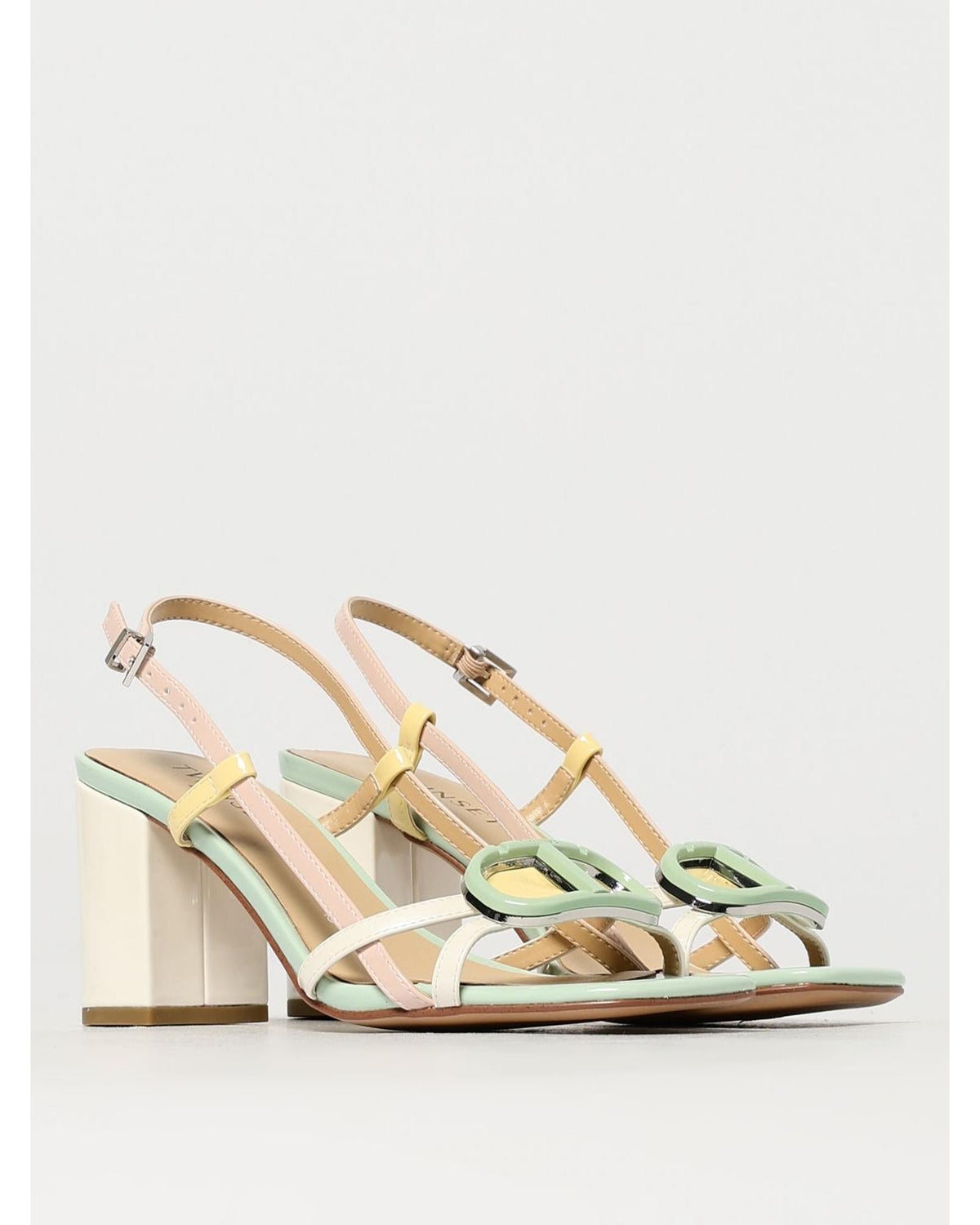Blue Patent Leather Platform Sandals
