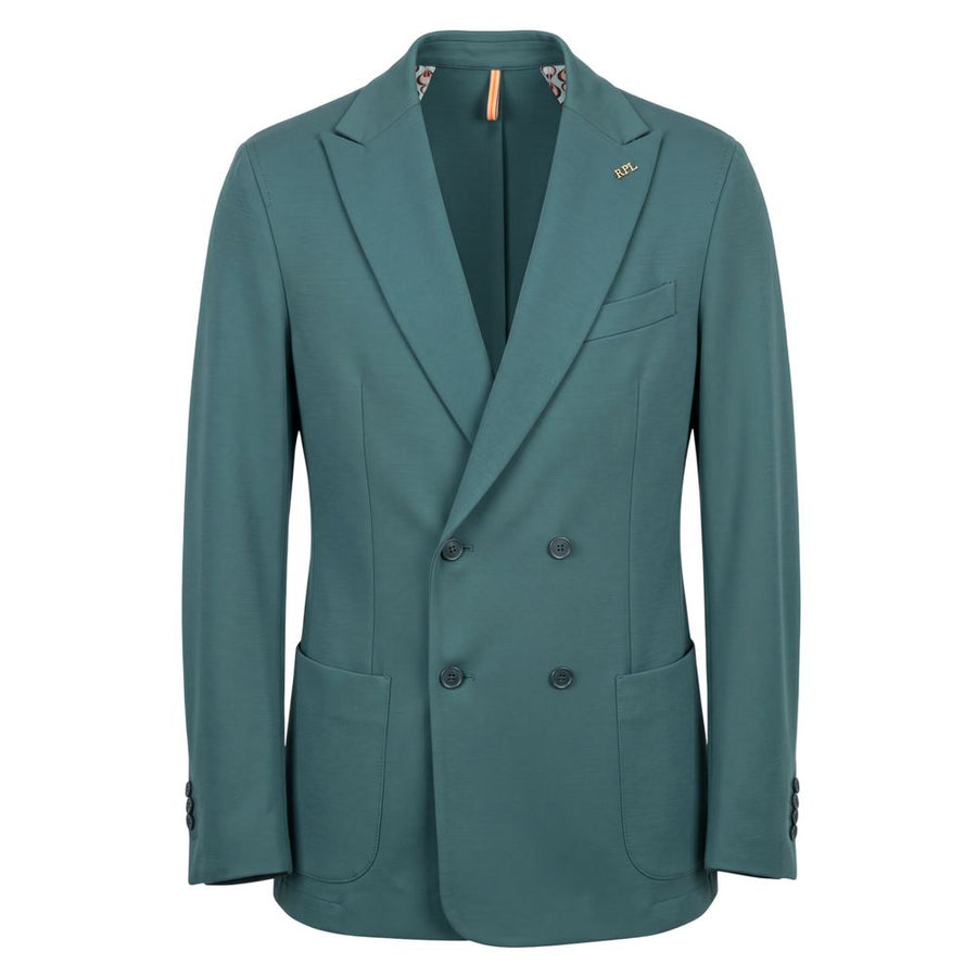 Green Viscose Men Jacket