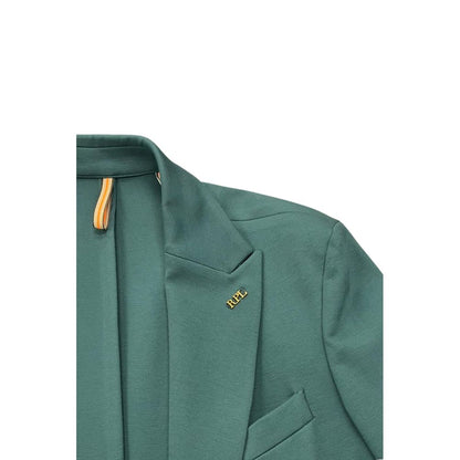 Green Viscose Men Jacket