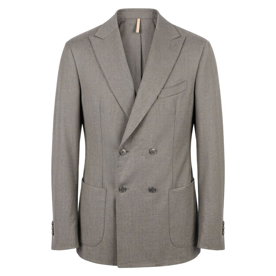 Grey Viscose Men Jacket