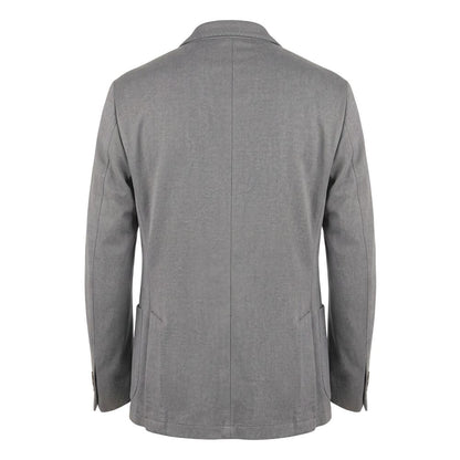Grey Viscose Men Jacket