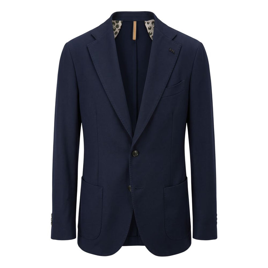 Blue Polyester Men Jacket