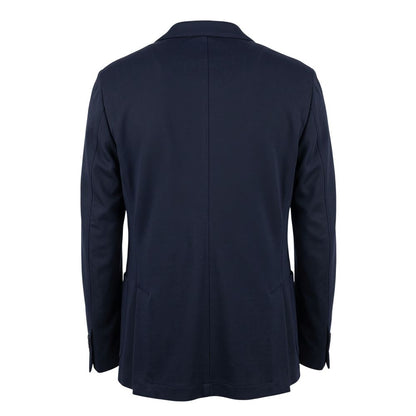 Blue Polyester Men Jacket