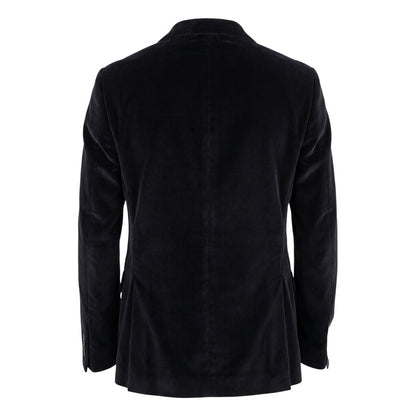 Black Cotton Men Jacket
