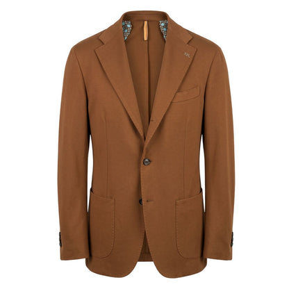 Brown Viscose Men Jacket
