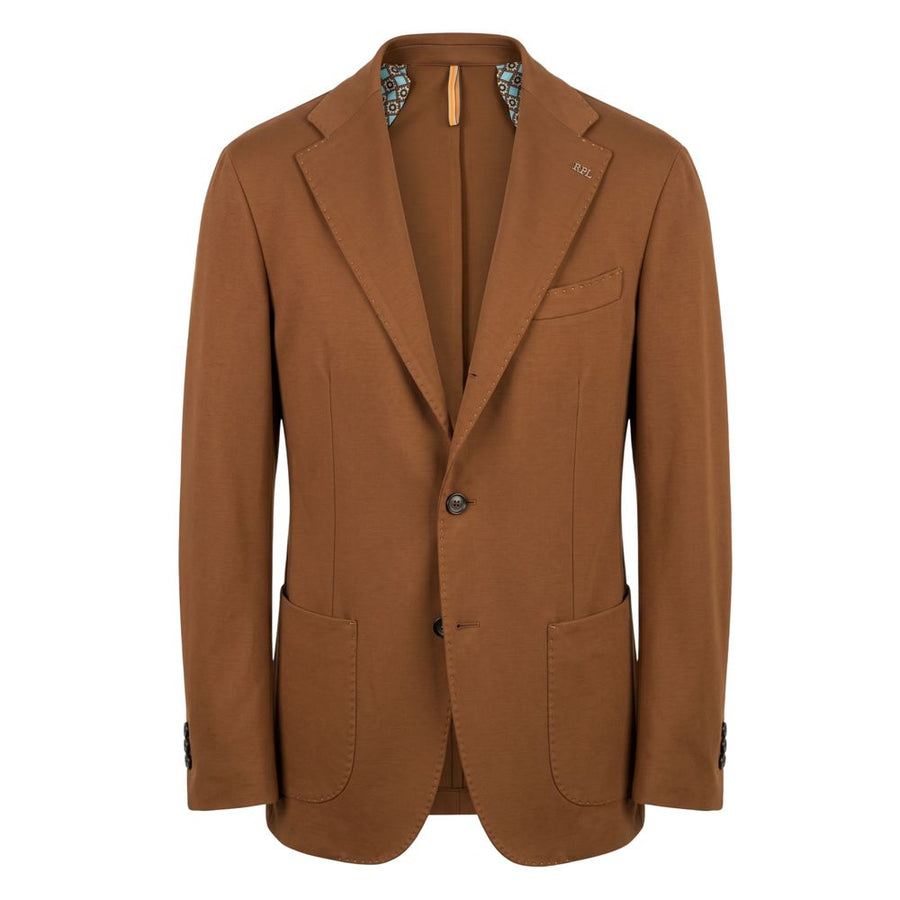 Brown Viscose Men Jacket