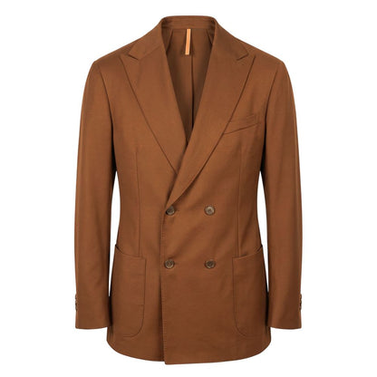 Brown Viscose Men Jacket