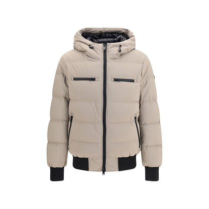 Beige Nylon Full-Length Jacket