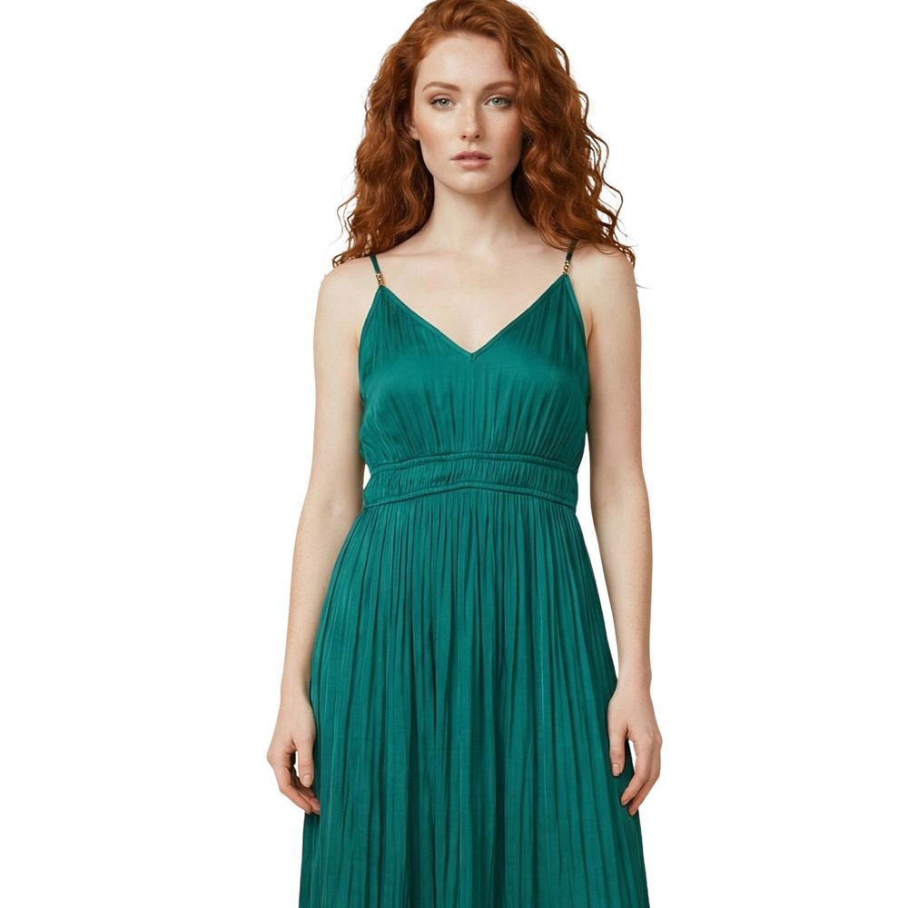 Bicolor Polyester Long Dress