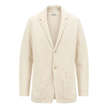White Cotton Men's Cardigan