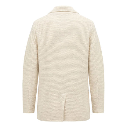 White Cotton Men's Cardigan