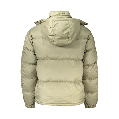 Green Polyester Full-Length Jacket