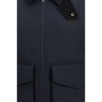 Blue Recycled Polyamide Full-Length Jacket