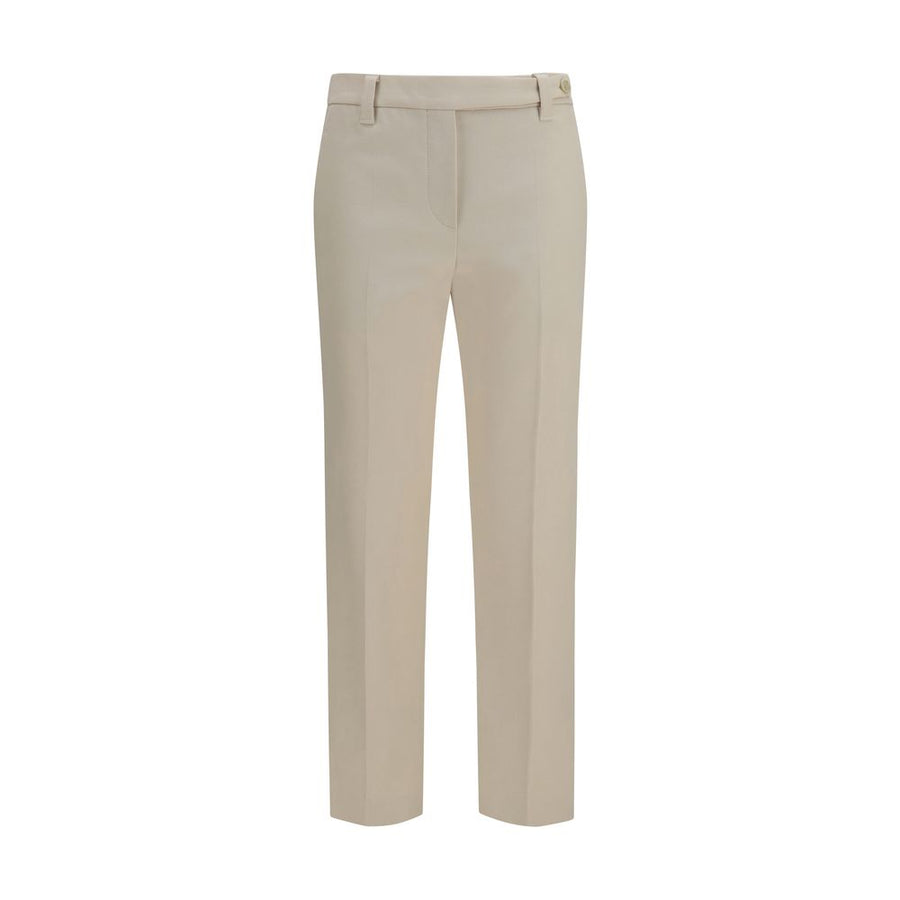 Beige Cotton Dress Pants